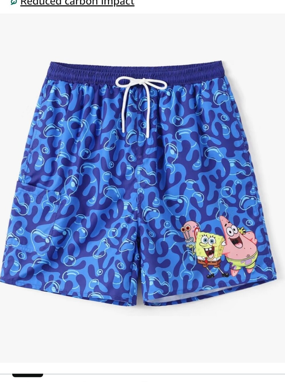 Blue SpongeBob & Patrick Boys Size 5-6  Swim Shorts New With Tags